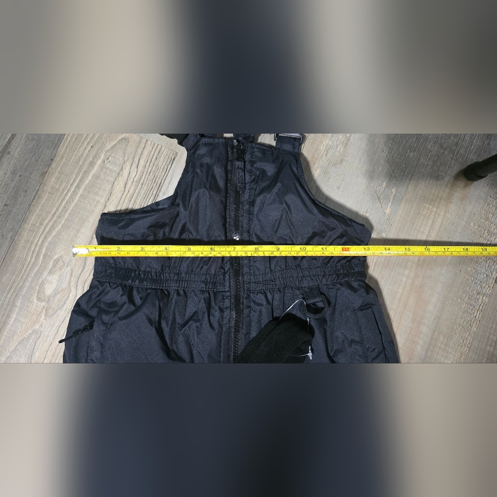Kids Black Snow Bib Overalls - Picture 7 of 10